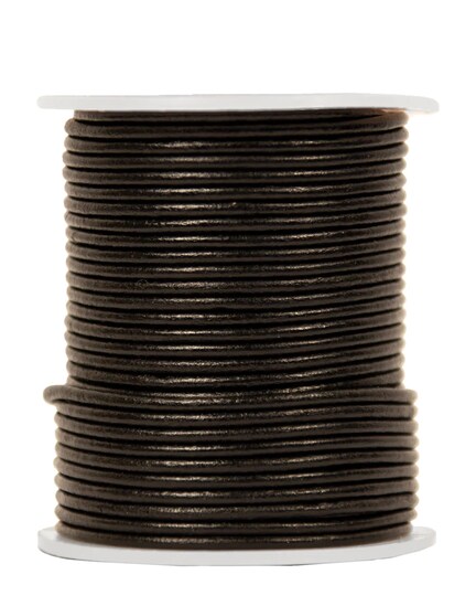Hemptique 2mm Genuine Round Leather Cord Jewelry Bracelet Making Arts Crafting Gifting Wrapping Fashion Clothing Decor